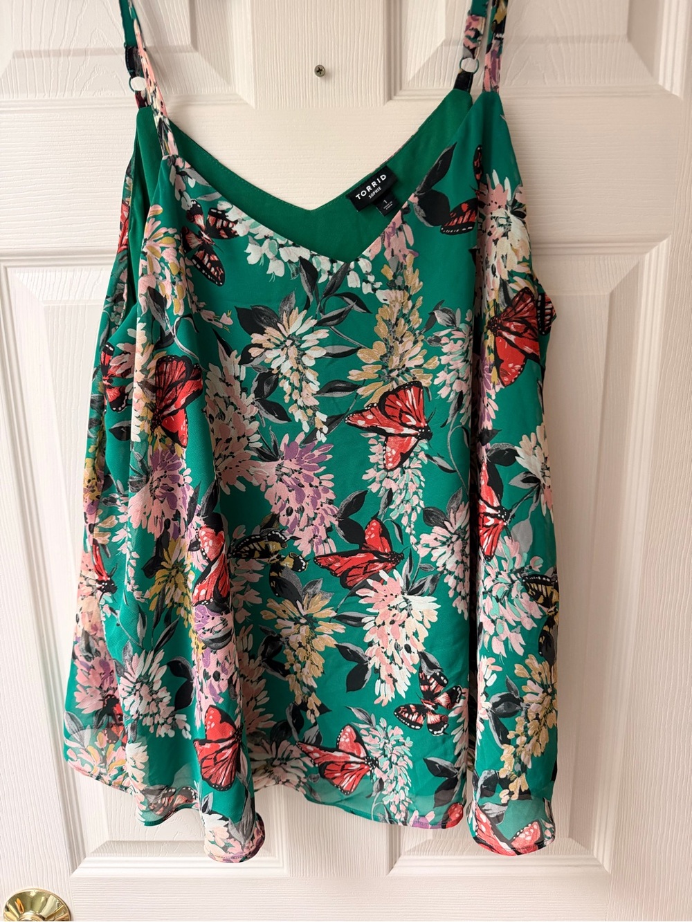 torrid Teal Floral & Butterfly Cami